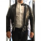 black Colour python genuine leather jacket for men - genuine leather jacket