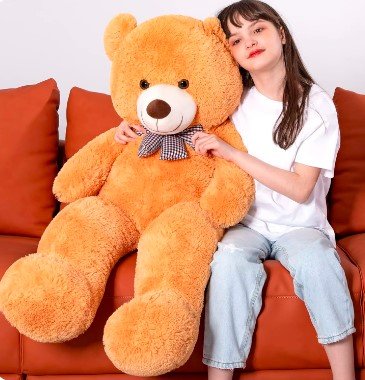 Super Giant Big Teddy Bear Orange Plush Toy Stuffed Animals Doll Great Gift 120cm/47.2inch