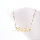 Amber Name Necklace Gold Silver and Rose Gold for Women
