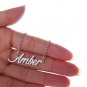 Amber Name Necklace Gold Silver and Rose Gold for Women