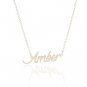 Amber Name Necklace Gold Silver and Rose Gold for Women