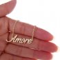Amore Name Necklace Gold Silver and Rose Gold for Women