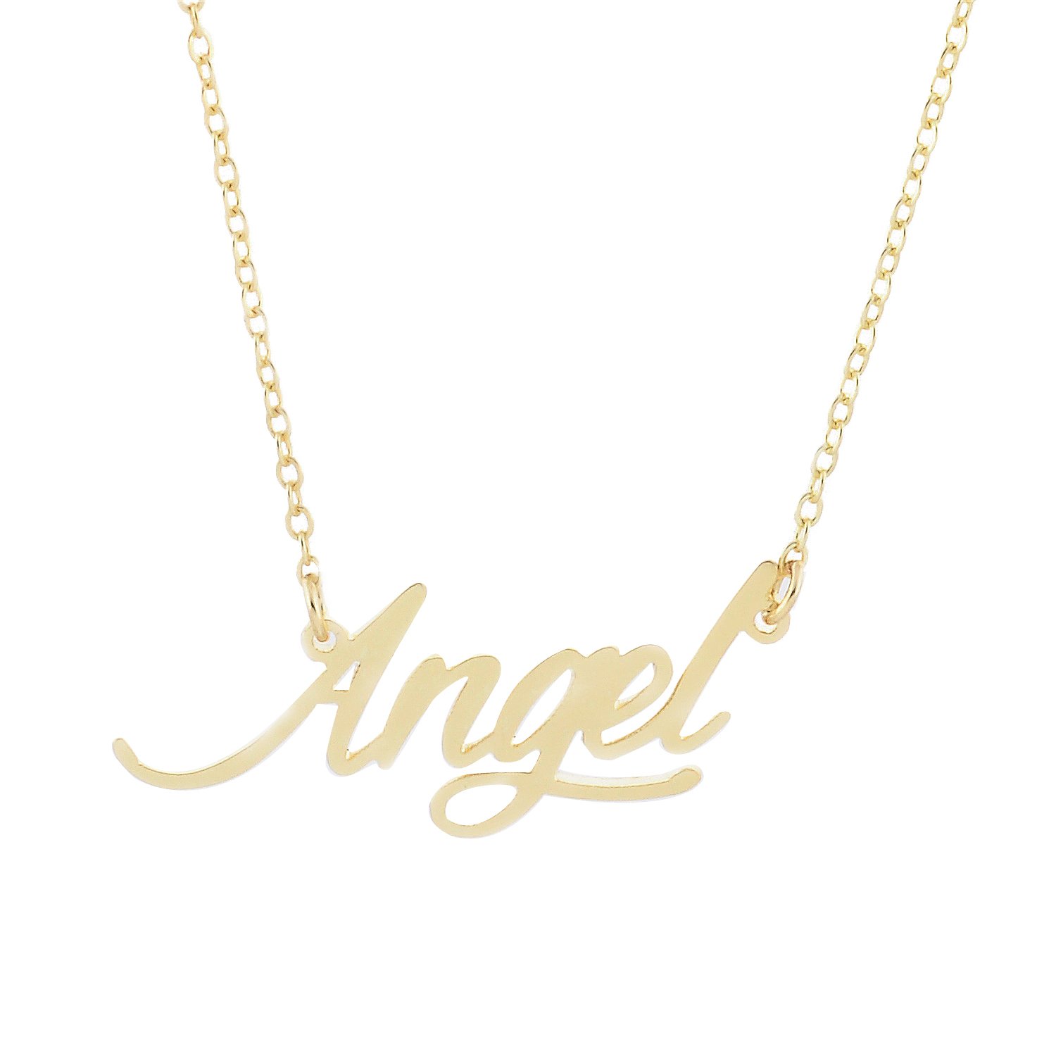 Angel Name Necklace Gold Silver and Rose Gold for Women