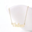 Believe Name Necklace Gold Silver and Rose Gold for Women