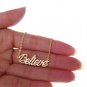 Believe Name Necklace Gold Silver and Rose Gold for Women