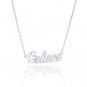 Believe Name Necklace Gold Silver and Rose Gold for Women
