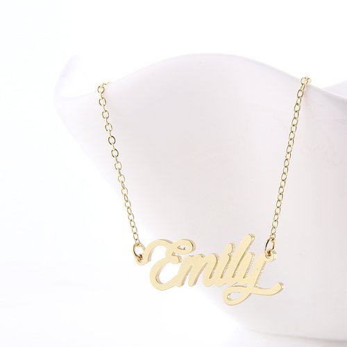 Emily Name Necklace Gold Silver and Rose Gold for Women
