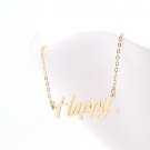 Happy Name Necklace Gold Silver and Rose Gold for Women