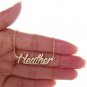 Heather Name Necklace Gold Silver and Rose Gold for Women