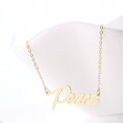 Peace Name Necklace Gold Silver and Rose Gold for Women