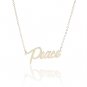 Peace Name Necklace Gold Silver and Rose Gold for Women