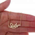 Sister Name Necklace Gold Silver and Rose Gold for Women
