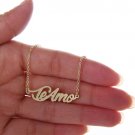 Teamo Name Necklace Gold Silver and Rose Gold for Women