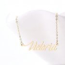 Victoria Name Necklace Gold Silver and Rose Gold for Women