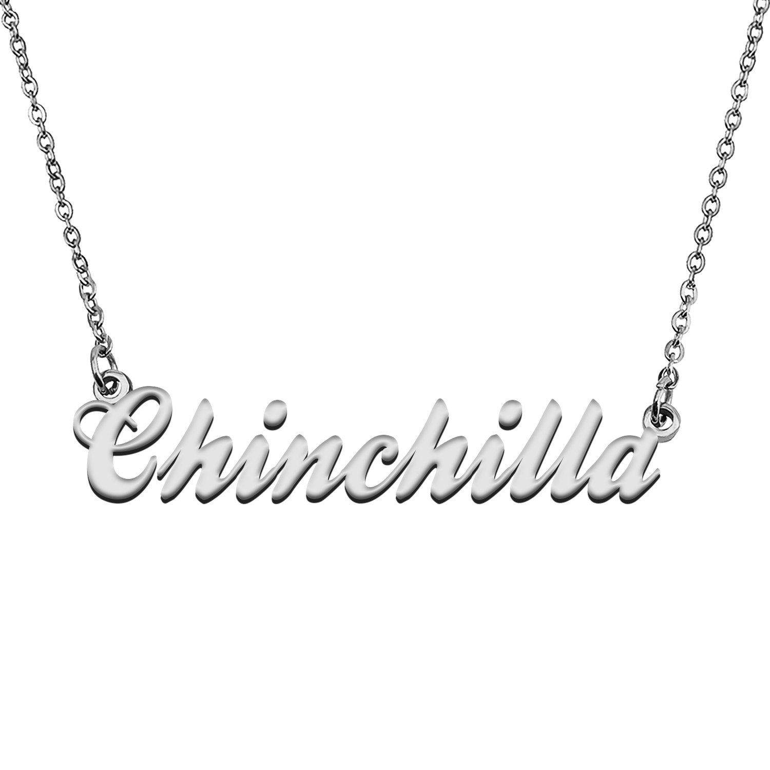 Custom Made Any Name Necklace Chinchilla Stainless Steel Jewelry for Mother