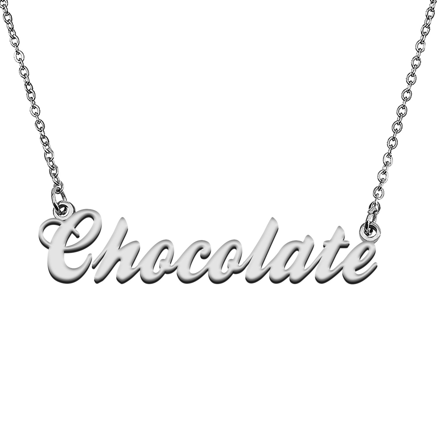 Custom Made Any Name Necklace Chocolate Stainless Steel Jewelry for Mother