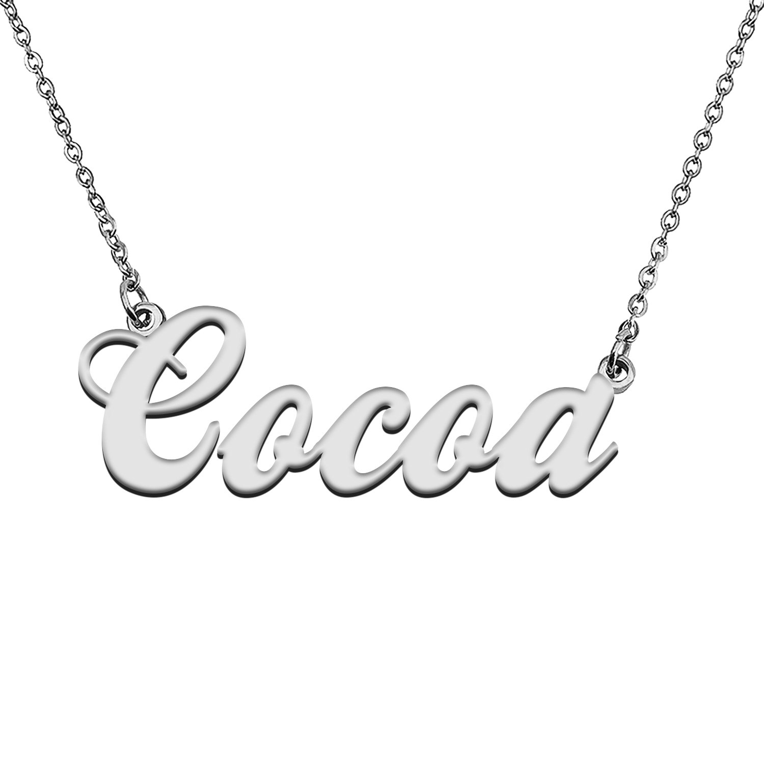 Custom Made Any Name Necklace Cocoa Stainless Steel Jewelry for Mother