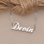 Silver Initial Name Necklace Custom Made Jewelry Gifts for Girlfriend Gen