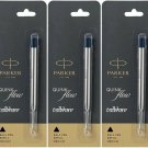 5 X Parker Quink Flow Ball Point Pen BP Refill Refills Black Ink Medium Nib New