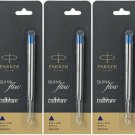5 X Parker Quink Flow Ball Point Pen BP Refill Refills Blue Ink Medium Nib New