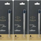 5 X Parker Quink Flow Ball Point Pen BP Refill Refills Black Ink Fine Nib New