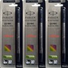 5 X Parker Quink Roller Ball Rollerball Pen Refills Black Ink Fine Nib New