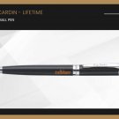 Pierre Cardin Lifetime Ball Point Pen Chrome Trim Black Body Blue Ink Gift Nib
