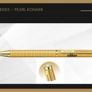 Pierre Cardin Pearl Konark Satin Gold Ball Point Pen GT Blue Ink Steel New Gift
