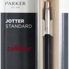 Parker Jotter Standard CT Chrome Trim Ball Point Pen, Black Body Blue Ink, New