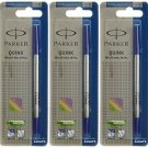 5 X Parker Quink Roller Ball Rollerball Pen Refills Blue Ink Fine Nib New Refill
