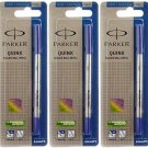 5 X Parker Quink Roller Ball Rollerball Pen Refills Blue Ink Medium Nib New