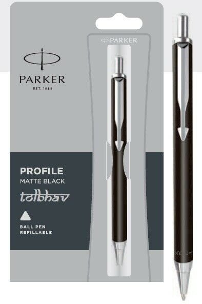Parker Profile Matte Black CT Chrome Trim Ball Point Pen BP Brand New Sealed Box