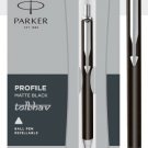 Parker Profile Matte Black CT Chrome Trim Ball Point Pen BP Brand New Sealed Box