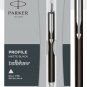 Parker Profile Matte Black CT Chrome Trim Ball Point Pen BP Brand New Sealed Box