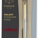 Parker Galaxy Steel GT Ball Point Pen Gold Trim New (Like Jotter Classic Vector)