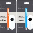 Parker Vector Standard CT Fountain Pen Orange Blue 3 cartridges no convertor New
