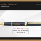 Pierre Cardin President Frontier Vector Gold Trim Ink Fountain Pen Black Body
