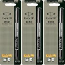 5 X Parker Quink Roller Ball Pen Refills Re Fill Black Ink Ultra Fine UF NIB New