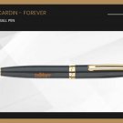 Pierre Cardin Forever Ball Point Pen Blue Ink Fine Tip Gold Trim Black Body New