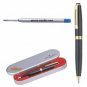 Pierre Cardin Forever Ball Point Pen Blue Ink Fine Tip Gold Trim Black Body New