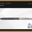 Pierre Cardin Dance Ball Point Pen BP Chrome Trim Steel Body Blue Ink & Crystal