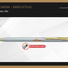 Pierre Cardin Kriss Stylus Chrome Ball Point Pen BP Gold Trim GT Blue Ink Gift
