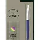 Parker Jotter Standard CT Chrome Trim Ball Point Pen, Blue Body Blue Ink, New