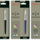 Parker Jotter Standard Ball Point Pen Blue Black Red Body Chrome Trim New Fine