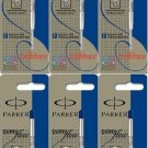 6 x Parker Ball Point Pen Refills, Blue Ink, Fine Nib Tip 0.8mm, Genuine, Jotter