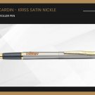 Pierre Cardin Kriss Satin Nickle Roller Ball Pen Gold Trim GT Blue Ink Gift New