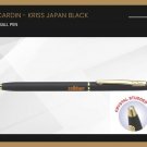 Pierre Cardin Kriss Japan Matt Black Ball Point Pen GT Blue Ink Metal New Gift
