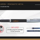 Pierre Cardin Penomatic Metal Chrome Trim Fountain Pen Blue Ink Vector New Nib