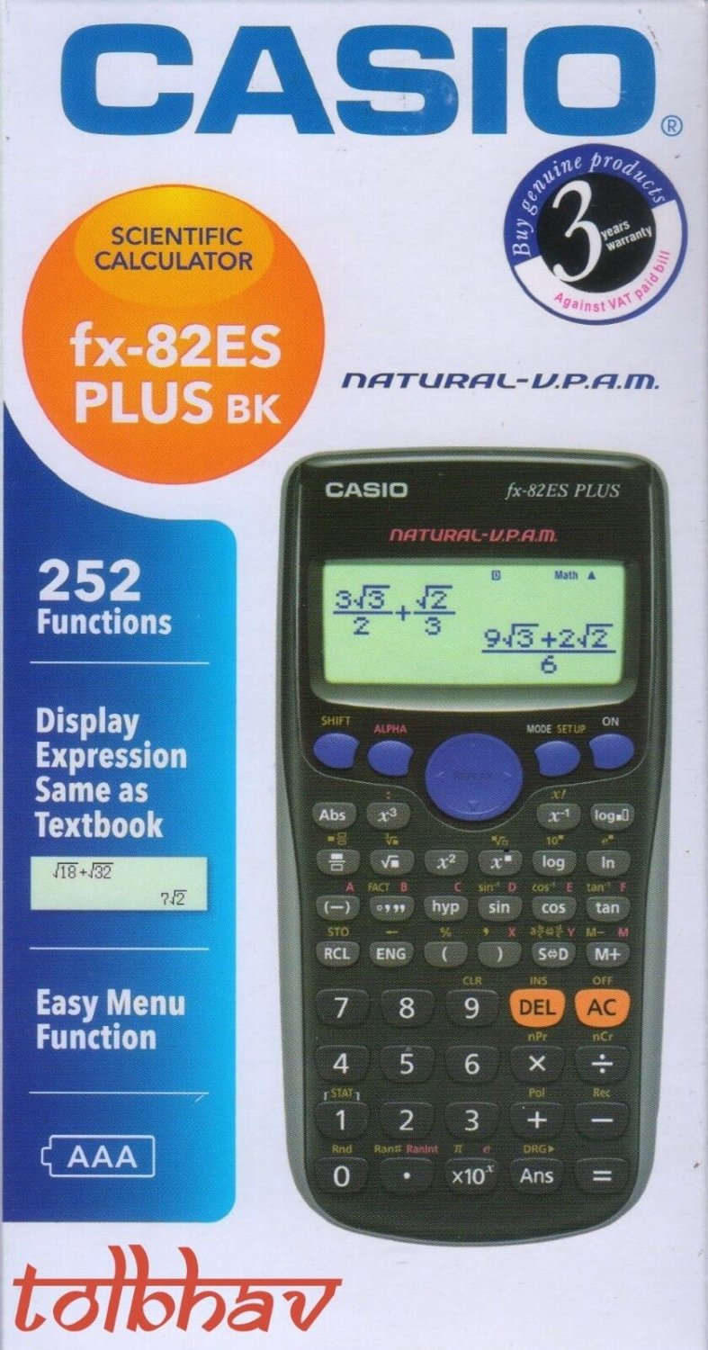 Casio FX-82ES Plus BK Scientific Calculator FX82 ES + Fx 82ES New Sealed in Box