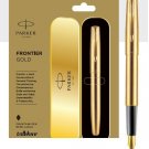 Parker Frontier Gold GT Fountain Ink Pen FP Brand New in Box Sealed Trim NIB